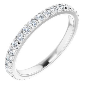 14K White Gold 5/8 CTW Natural Diamond Eternity Band Size 6.5