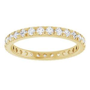 14K Yellow Gold 3/4 CTW Lab-Grown Diamond French-Set Eternity Band Size 4.5
