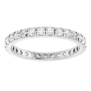 14K White Gold 3/4 CTW Lab-Grown Diamond French-Set Eternity Band Size 3.5