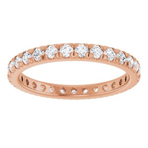 14K Rose Gold 3/4 CTW Lab-Grown Diamond French-Set Eternity Band Size 3