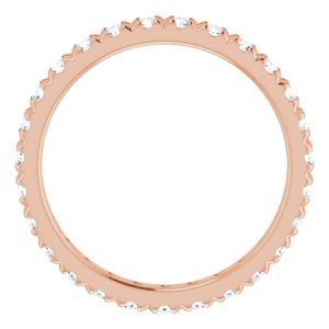 14K Rose Gold 1 CTW Natural Diamond Eternity Band Size 7.5