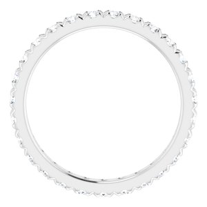 14K White Gold 1 CTW Lab-Grown Diamond Eternity Band Size 7.5