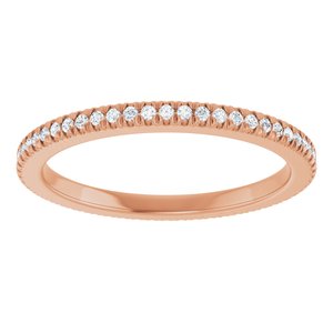 14K Rose Gold 1/5 CTW Natural Diamond Eternity Band Size 7