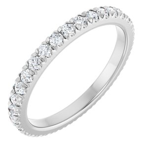 14K White Gold 5/8 CTW Natural Diamond Eternity Band Size 7