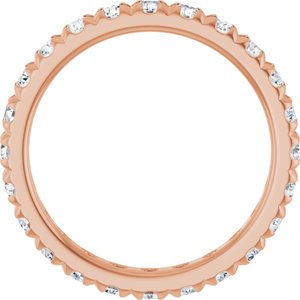 14K Rose Gold 1 1/4 CTW Lab-Grown Diamond French-Set Eternity Band Size 3.5