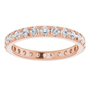 14K Rose Gold 1 CTW Natural Diamond Eternity Band Size 6.5