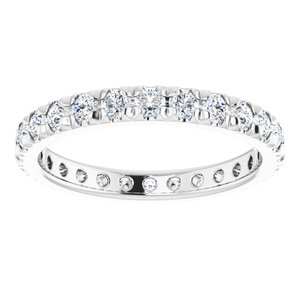14K White Gold 1 CTW Natural Diamond Eternity Band Size 6.75