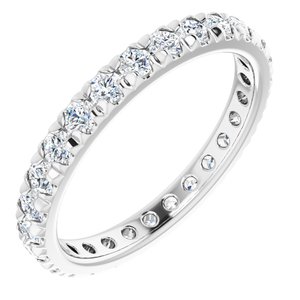 14K White Gold 1 CTW Natural Diamond Eternity Band Size 7.5