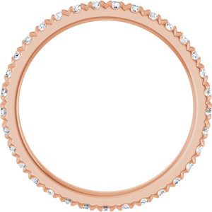 14K Rose Gold 5/8 CTW Natural Diamond Eternity Band Size 7