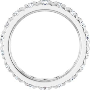 14K White Gold 2 3/4 CTW Natural Diamond Eternity Band Size 7