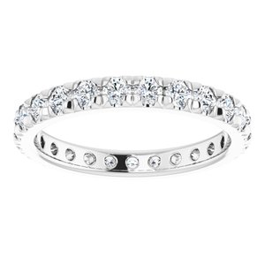 14K White Gold 1 CTW Natural Diamond Eternity Band Size 6.25