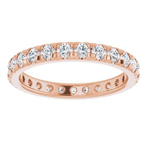 14K Rose Gold 1 CTW Natural Diamond Eternity Band Size 6.25
