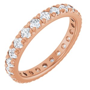14K Rose Gold 1 1/4 CTW Lab-Grown Diamond French-Set Eternity Band Size 4