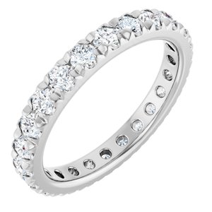 14K White Gold 1 3/8 CTW Lab-Grown Diamond  French-Set Eternity Band Size 6.5