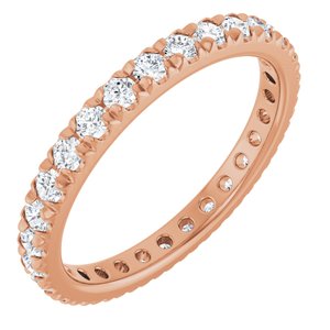 14K Rose Gold 3/4 CTW Lab-Grown Diamond French-Set Eternity Band Size 3