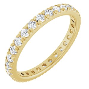 14K Yellow Gold 3/4 CTW Lab-Grown Diamond French-Set Eternity Band Size 3