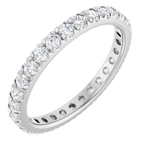 Platinum 3/4 CTW Lab-Grown Diamond French-Set Eternity Band Size 3