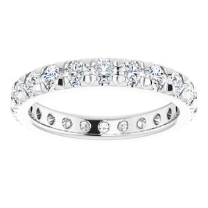 14K White Gold 1 1/2 CTW Natural Diamond Eternity Band Size 6.5