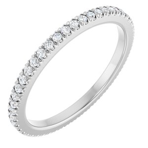 14K White Gold 1/3 CTW Natural Diamond Eternity Band Size 7