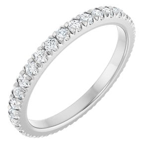 Platinum 1/2 CTW Natural Diamond French-Set Eternity Band