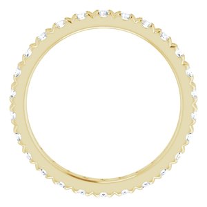 14K Yellow Gold 1 CTW Lab-Grown Diamond Eternity Band Size 6.75