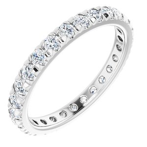 14K White Gold 1 CTW Lab-Grown Diamond Eternity Band Size 7.75