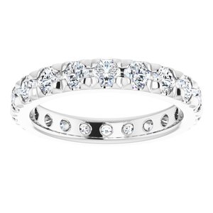 14K White Gold 2 3/8 CTW Natural Diamond Eternity Band Size 8.25