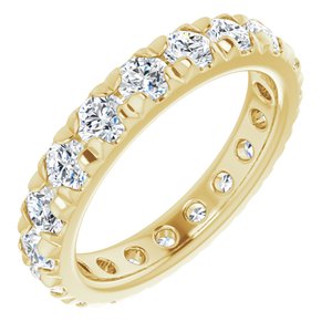 10K Yellow Gold 2 7/8 CTW Natural Diamond French Set Eternity Band Size 8.25