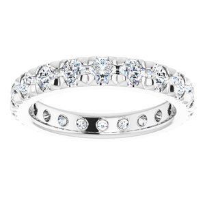 14K White Gold 1 3/4 CTW Natural Diamond French Set Eternity Band