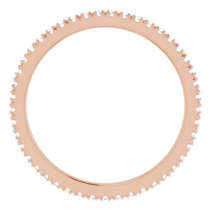 14K Rose Gold 3/8 CTW Natural Diamond Eternity Band Size 7.25