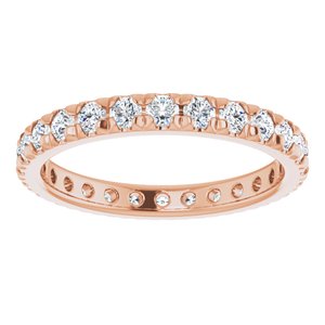 14K Rose Gold 1 CTW Natural Diamond Eternity Band Size 7.25
