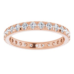 14K Rose Gold 1 CTW Natural Diamond Eternity Band Size 7.5