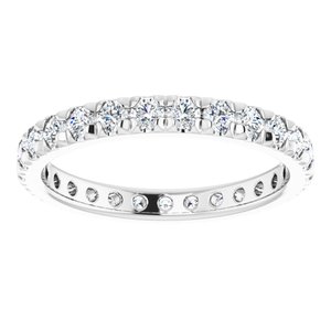 Platinum 1 CTW Lab-Grown Diamond Eternity Band Size 7.5