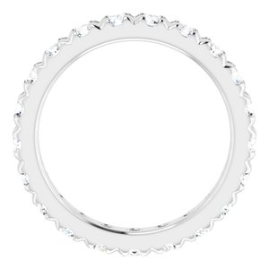 Platinum 1 7/8 CTW Natural Diamond French Set Eternity Band Size 7.25