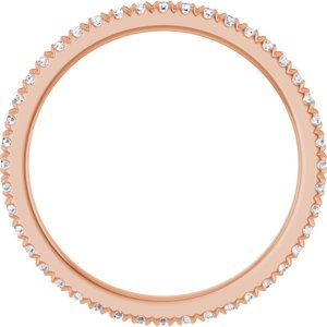 14K Rose Gold 3/8 CTW Natural Diamond Eternity Band Size 7