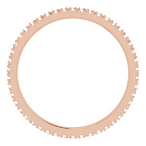 14K Rose Gold 3/8 CTW Natural Diamond Eternity Band Size 8.25