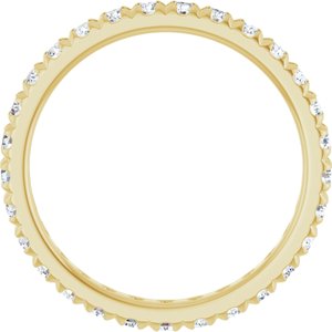 14K Yellow Gold 3/4 CTW Lab-Grown Diamond French-Set Eternity Band Size 3.5