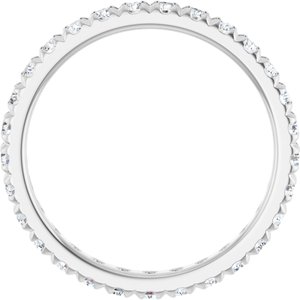 Platinum 3/4 CTW Lab-Grown Diamond French-Set Eternity Band Size 3.5