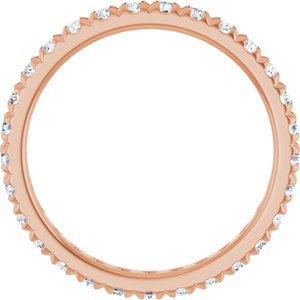 14K Rose Gold 3/4 CTW Lab-Grown Diamond French-Set Eternity Band Size 3.5