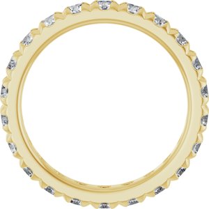 14K Yellow Gold 1 1/2 CTW Natural Diamond Eternity Band Size 7