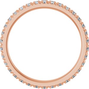 14K Rose Gold 1/2 CTW Natural Diamond French-Set Eternity Band Size 7