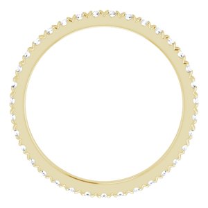 10K Yellow Gold 1/2 CTW Natural Diamond French Set Eternity Band Size 8.25