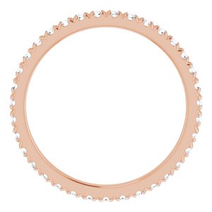 14K Rose Gold 3/4 CTW Lab-Grown Diamond Eternity Band Size 8.25