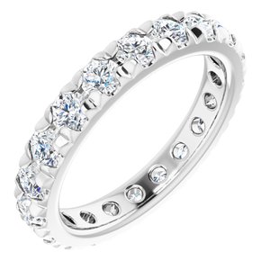 14K White Gold 2 3/8 CTW Natural Diamond Eternity Band Size 8.25