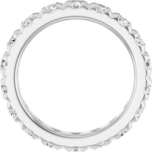 Platinum 2 3/4 CTW Natural Diamond French Set Eternity Band Size 7