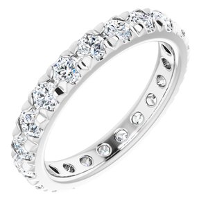 10K White Gold 1 7/8 CTW Natural Diamond French-Set Eternity Band