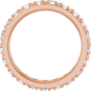 14K Rose Gold 1 7/8 CTW Natural Diamond French Set Eternity Band Size 7