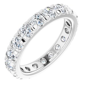 Platinum 2 7/8 CTW Natural Diamond French Set Eternity Band Size 7.75