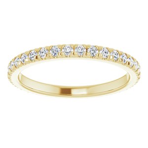 10K Yellow Gold 3/4 CTW Lab-Grown Diamond French Set Eternity Band Size 8.5