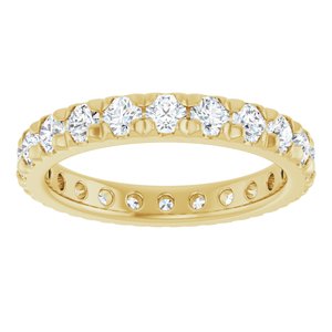 14K Yellow Gold 1 1/2 CTW Natural Diamond Eternity Band Size 7